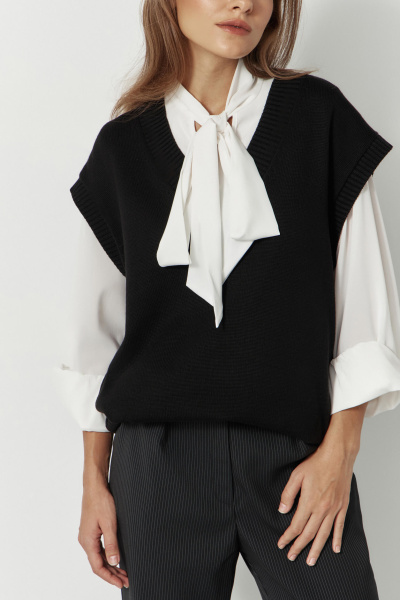 Жилет вязаный (черный)